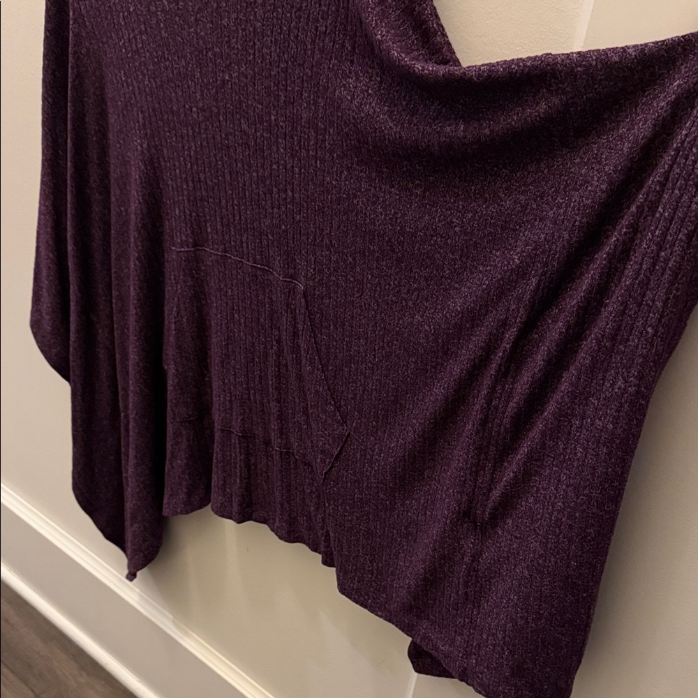 Lane Bryant Hooded Brushed Ribbed Poncho •Purple •Size 14/16 •EPC - Picture 3 of 10